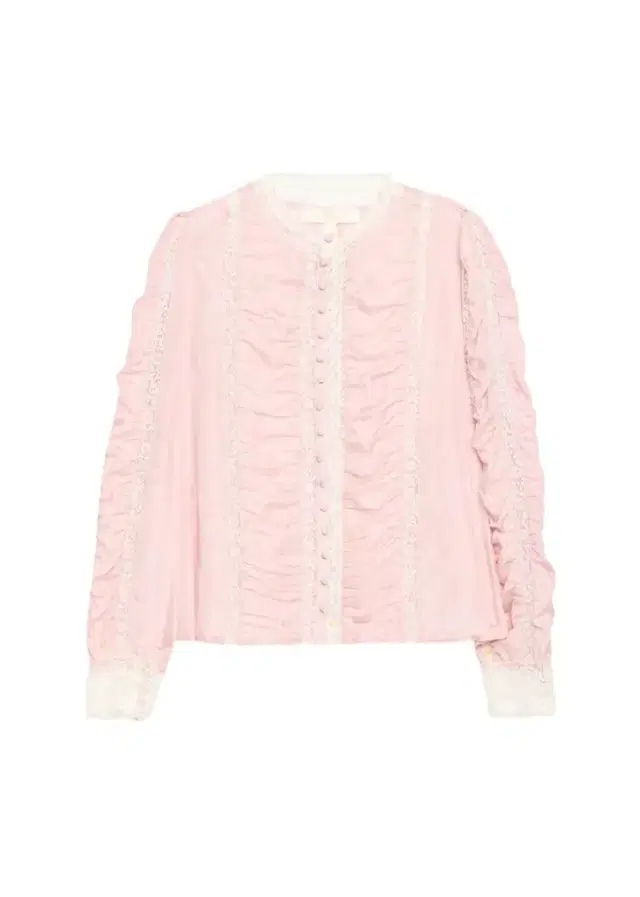 LoveShackFancy Jacque Lace-Trim Ruched Silk Top