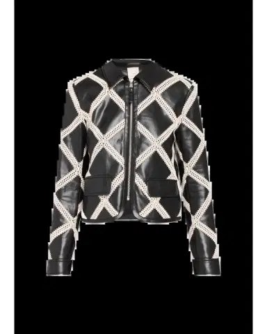Cinq à Sept Audree Crochet-Trim Faux Leather Jacket | Thumbnail 5