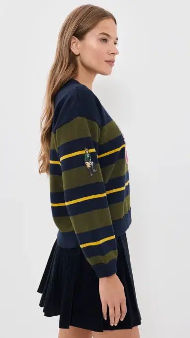 Sea Mina Novelty V Neck Sweater Green | Thumbnail 4