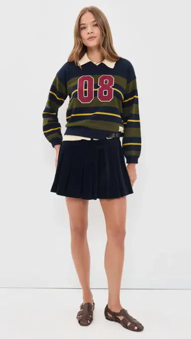 Sea Mina Novelty V Neck Sweater Green | Thumbnail 5