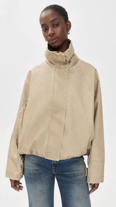 LIONESS Faux Leather horeline Funnel Jacket Camel | Thumbnail 2
