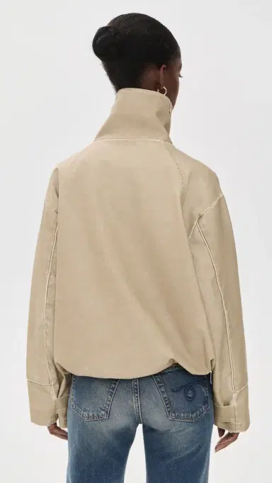 LIONESS Faux Leather horeline Funnel Jacket Camel | Thumbnail 3
