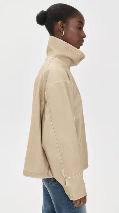 LIONESS Faux Leather horeline Funnel Jacket Camel | Thumbnail 4