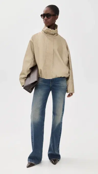 LIONESS Faux Leather horeline Funnel Jacket Camel | Thumbnail 5
