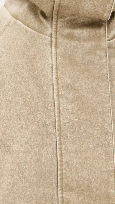 LIONESS Faux Leather horeline Funnel Jacket Camel | Thumbnail 6