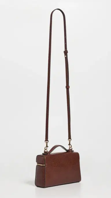 Tory Burch Embossed Snake Slim Top Handle Bag Sweet Maple One Size | Thumbnail 4