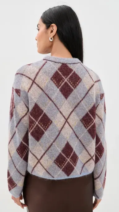 TANYA TAYLOR ybil Sweater Winter ky/Mahogany/Cream | Thumbnail 3