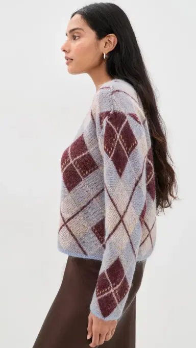 TANYA TAYLOR ybil Sweater Winter ky/Mahogany/Cream | Thumbnail 4
