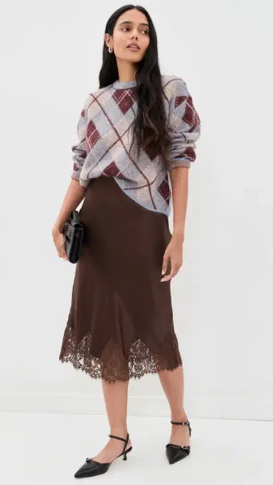 TANYA TAYLOR ybil Sweater Winter ky/Mahogany/Cream | Thumbnail 5