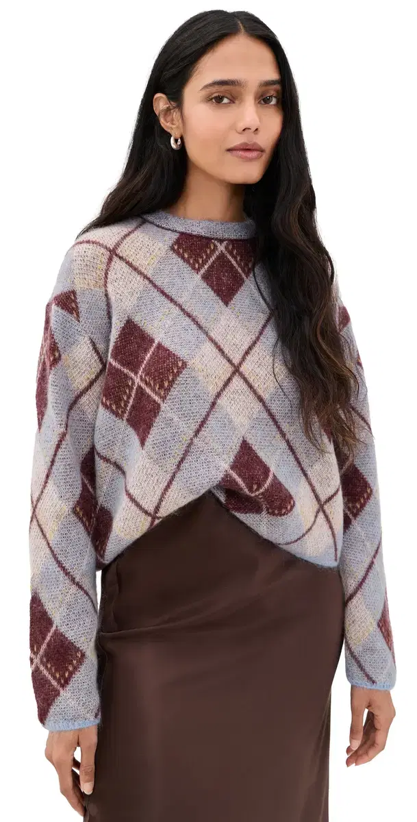 TANYA TAYLOR ybil Sweater Winter ky/Mahogany/Cream