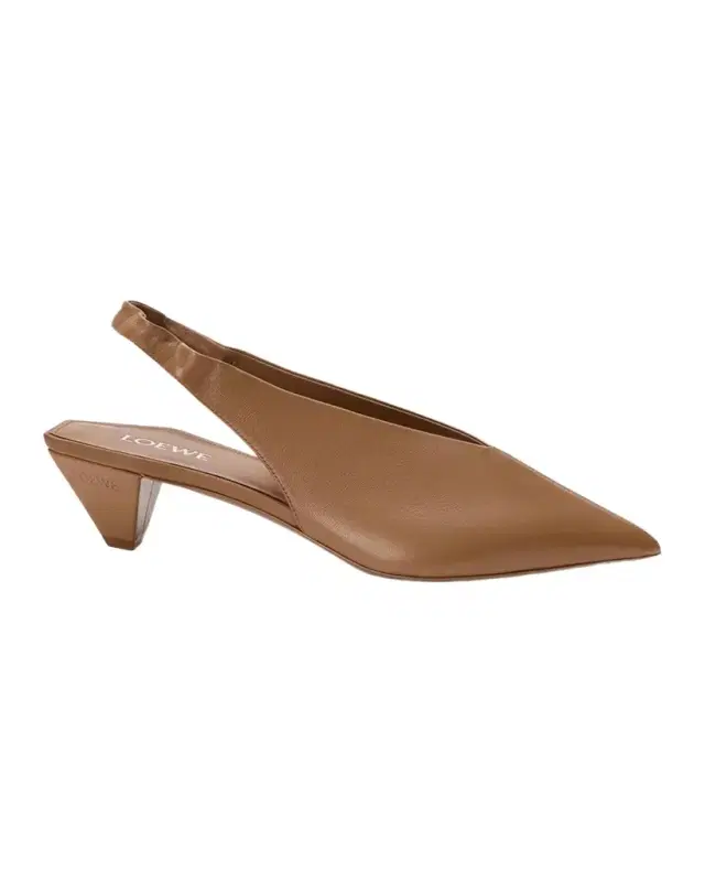 LOEWE 45mm Origami Cubic Leather Slingback Pumps