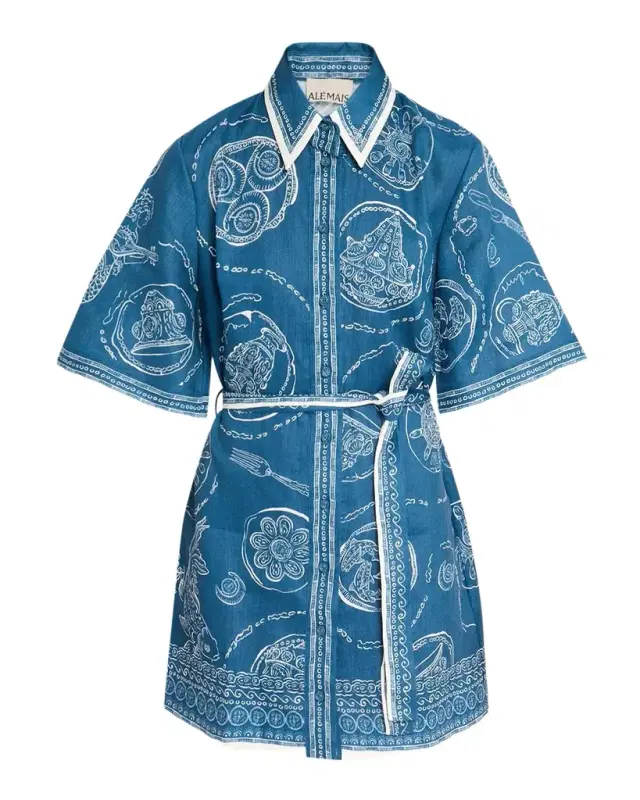 ALÉMAIS Lucky Belted Mini Shirtdress
