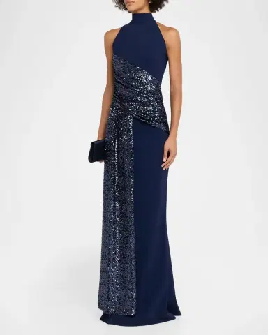 Chiara Boni La Petite Robe Virgo Sequined Column Gown | Thumbnail 4 Chiara Boni La Petite Robe Virgo Sequined Column Gown | Thumbnail 4