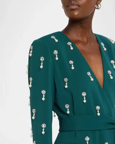BADGLEY MISCHKA Belted Pearly-Embellished Jacket | Thumbnail 5
