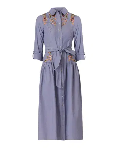 Shoshanna Caldwell Pinstriped Cotton-Blend Poplin Shirtdress | Thumbnail 1