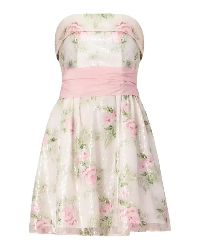 Shoshanna Sullivan Floral Sequined A-Line Mini Dress