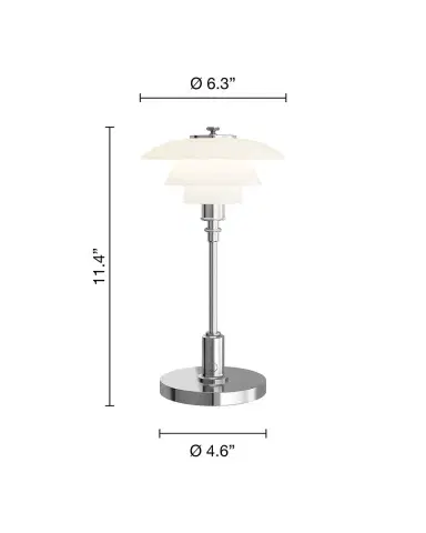 Louis Poulsen PH 1/1 12" Portable Table Lamp, Chrome | Thumbnail 3
