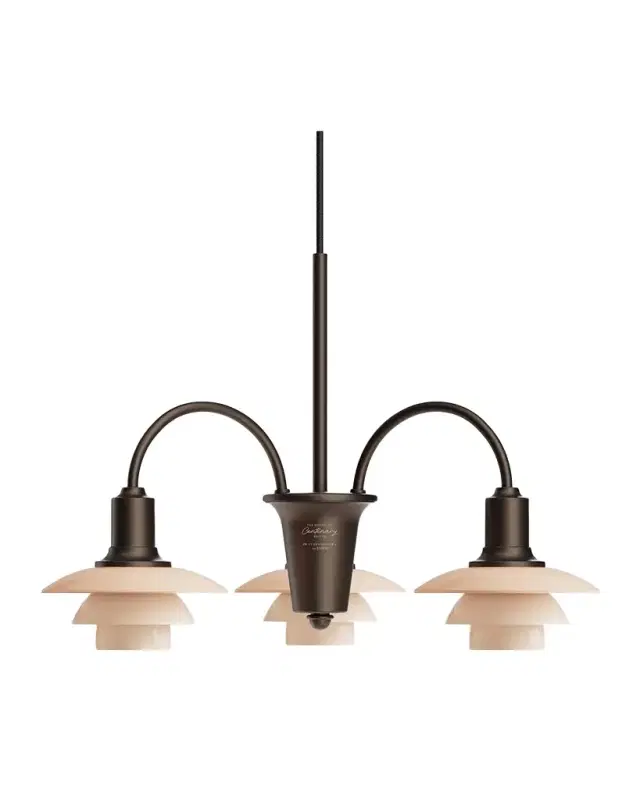 Louis Poulsen PH 1/1 21" Aged Brass 3-Light Chandelier, Centenary Edition
