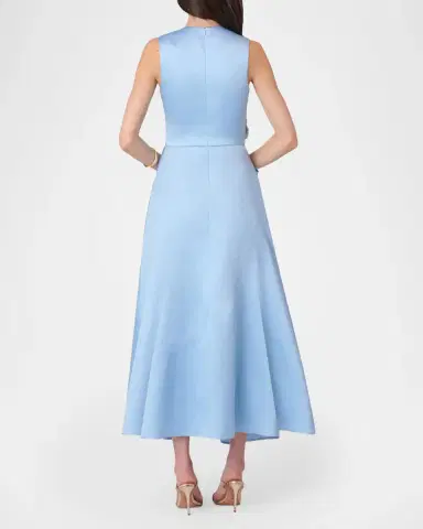 Shoshanna Remy Sleeveless Draped A-Line Midi Dress | Thumbnail 3