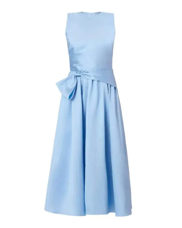 Shoshanna Remy Sleeveless Draped A-Line Midi Dress