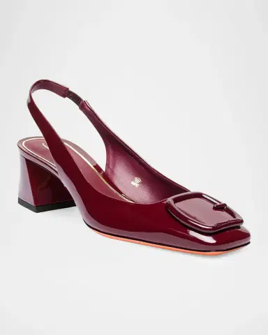 Santoni 50mm Patent Leather Slingback Buckle Pumps | Thumbnail 2 Santoni 50mm Patent Leather Slingback Buckle Pumps | Thumbnail 2
