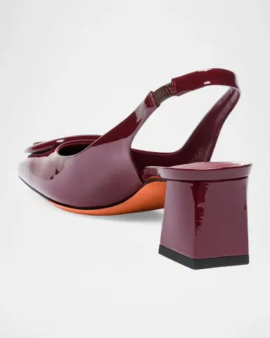 Santoni 50mm Patent Leather Slingback Buckle Pumps | Thumbnail 3 Santoni 50mm Patent Leather Slingback Buckle Pumps | Thumbnail 3