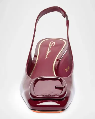 Santoni 50mm Patent Leather Slingback Buckle Pumps | Thumbnail 4 Santoni 50mm Patent Leather Slingback Buckle Pumps | Thumbnail 4