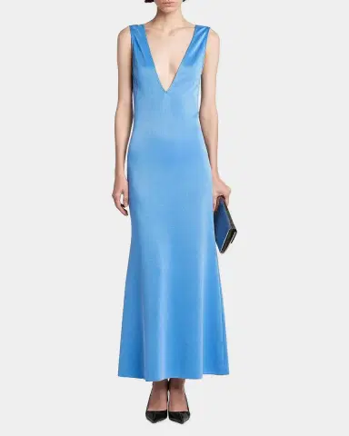 Tom Ford Double-Face Plunging V-Neck Dress | Thumbnail 2