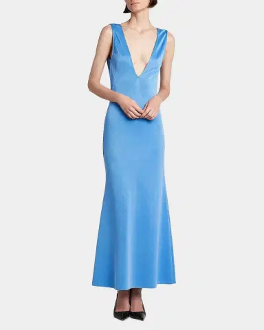 Tom Ford Double-Face Plunging V-Neck Dress | Thumbnail 4