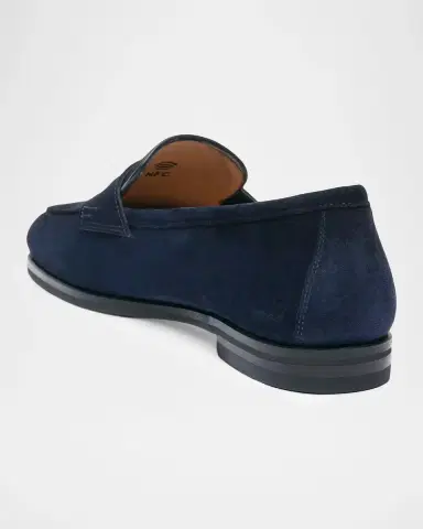 Santoni Suede Penny Loafers | Thumbnail 3 Santoni Suede Penny Loafers | Thumbnail 3