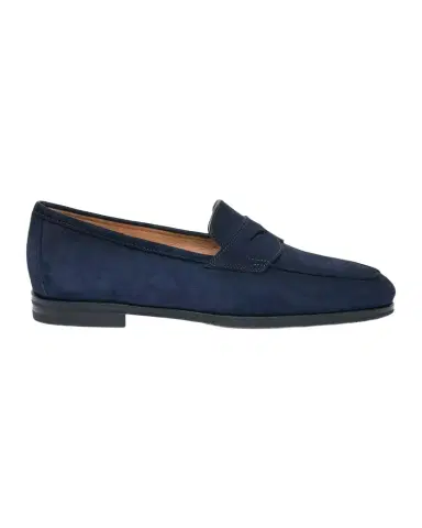 Santoni Suede Penny Loafers | Thumbnail 1 Santoni Suede Penny Loafers | Thumbnail 1