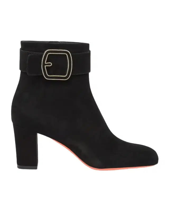 Santoni 70mm Suede Buckle Ankle Boots