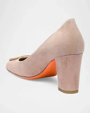 Santoni 70mm Suede Buckle Pumps | Thumbnail 3
