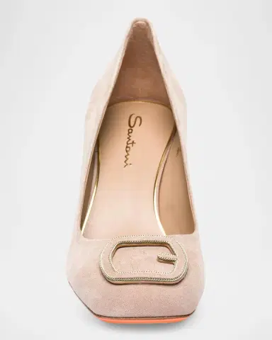 Santoni 70mm Suede Buckle Pumps | Thumbnail 4
