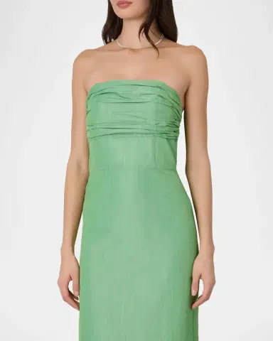 Shoshanna Katerina Strapless Bow Sheath Midi Dress | Thumbnail 4 Shoshanna Katerina Strapless Bow Sheath Midi Dress | Thumbnail 4