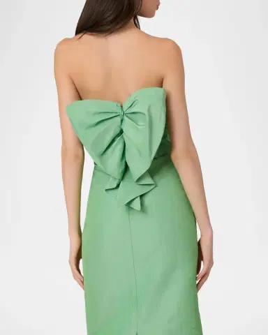 Shoshanna Katerina Strapless Bow Sheath Midi Dress | Thumbnail 5 Shoshanna Katerina Strapless Bow Sheath Midi Dress | Thumbnail 5