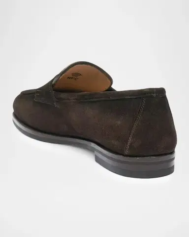 Santoni Suede Penny Loafers | Thumbnail 3 Santoni Suede Penny Loafers | Thumbnail 3