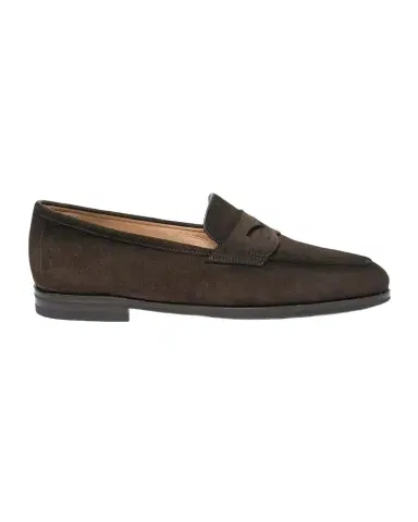 Santoni Suede Penny Loafers | Thumbnail 1 Santoni Suede Penny Loafers | Thumbnail 1