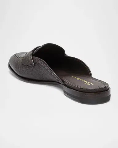Santoni Leather Loafer Mules | Thumbnail 3