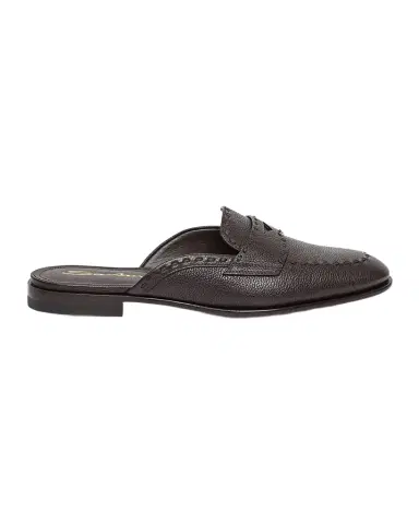 Santoni Leather Loafer Mules | Thumbnail 1