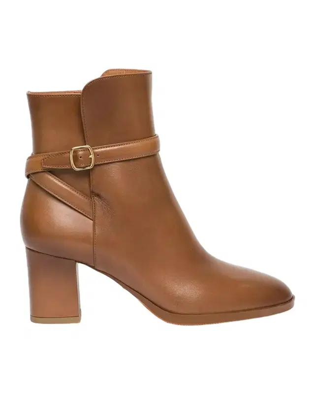 Santoni Andy 65MM Leather Block-Heel Booties