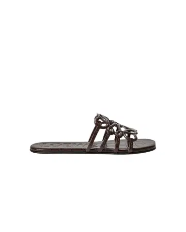LOEWE Petal Croc-Embossed Leather Anagram Slide Sandals | Thumbnail 1