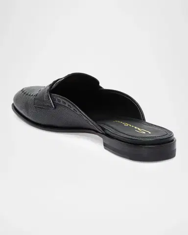 Santoni Leather Loafer Mules | Thumbnail 3