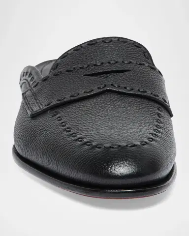 Santoni Leather Loafer Mules | Thumbnail 4