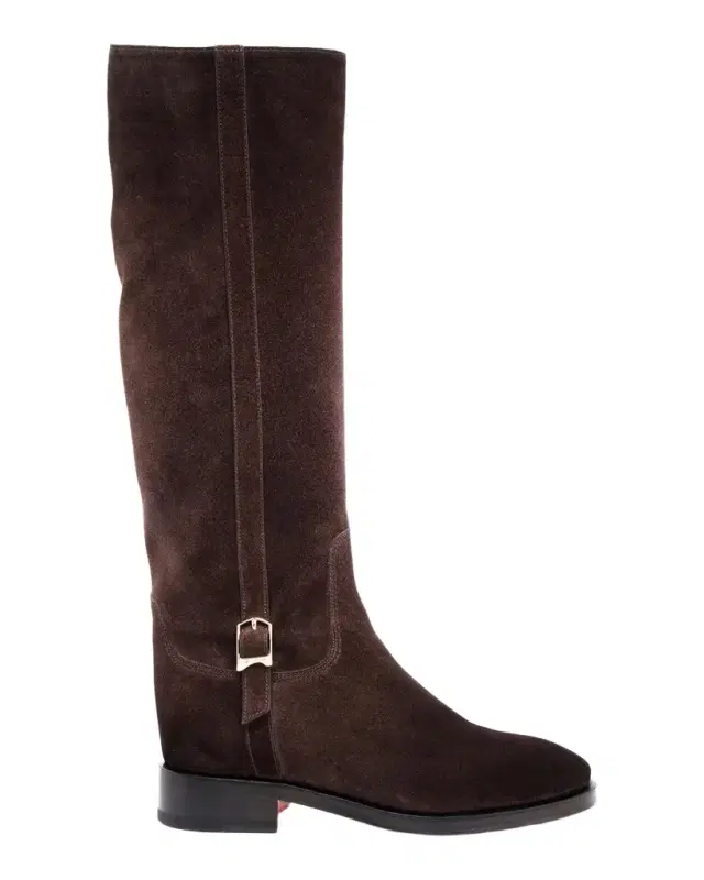 Santoni Suede Buckle Equestrian Boots