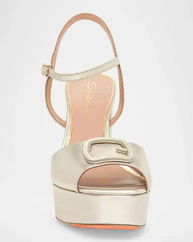 Santoni 60mm Metallic Leather Platform Sandals | Thumbnail 6 Santoni 60mm Metallic Leather Platform Sandals | Thumbnail 6