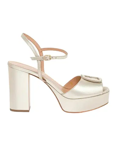 Santoni 60mm Metallic Leather Platform Sandals | Thumbnail 1 Santoni 60mm Metallic Leather Platform Sandals | Thumbnail 1