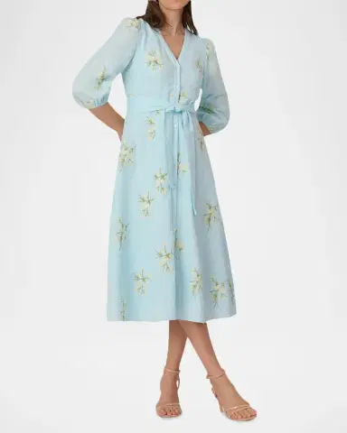 Shoshanna Tallen Floral-Embroidered Midi Dress | Thumbnail 2