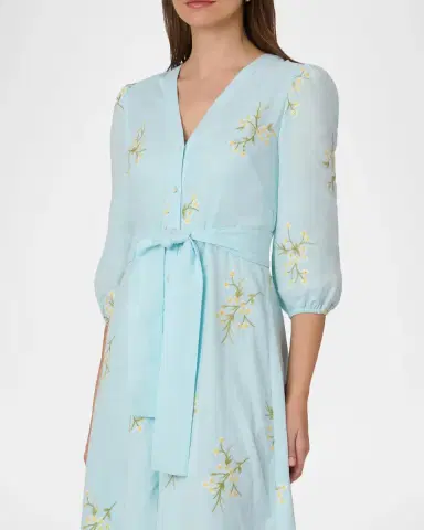 Shoshanna Tallen Floral-Embroidered Midi Dress | Thumbnail 4