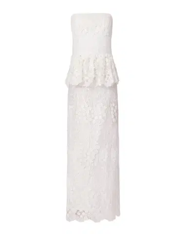 Shoshanna Lotus Lace Peplum Strapless Maxi Dress | Thumbnail 1